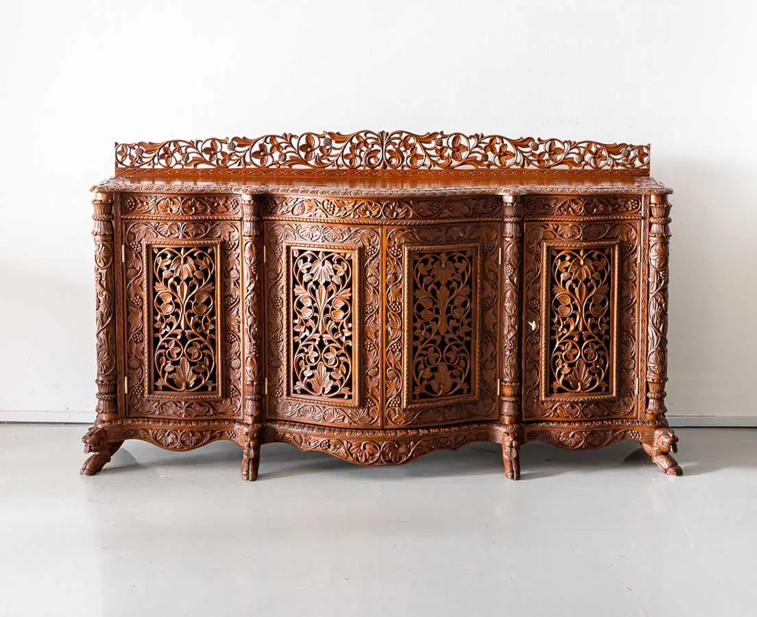 Antique Sideboard carved with Serpentine Front - The Past Perfect Collection - Singapore