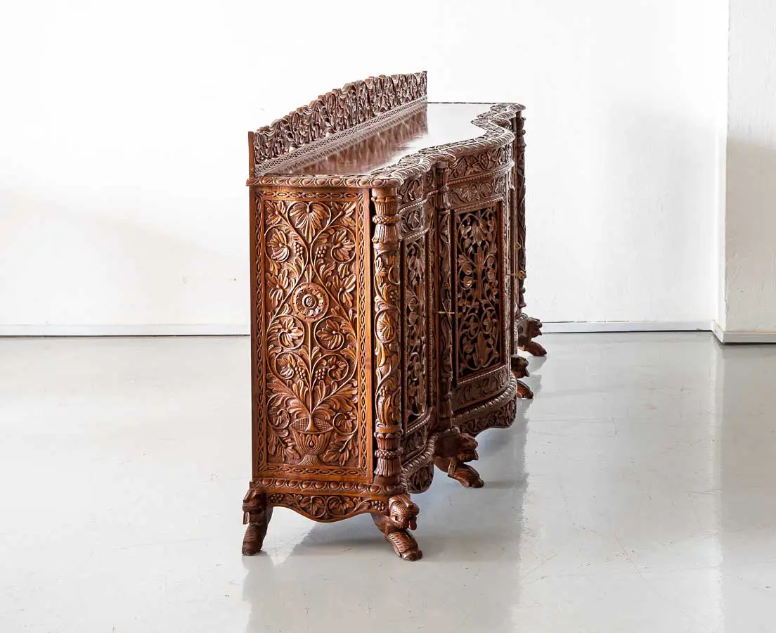 Antique Sideboard carved with Serpentine Front - The Past Perfect Collection - Singapore