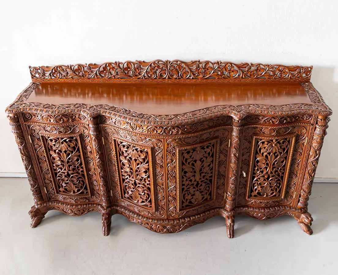 Antique Sideboard carved with Serpentine Front - The Past Perfect Collection - Singapore