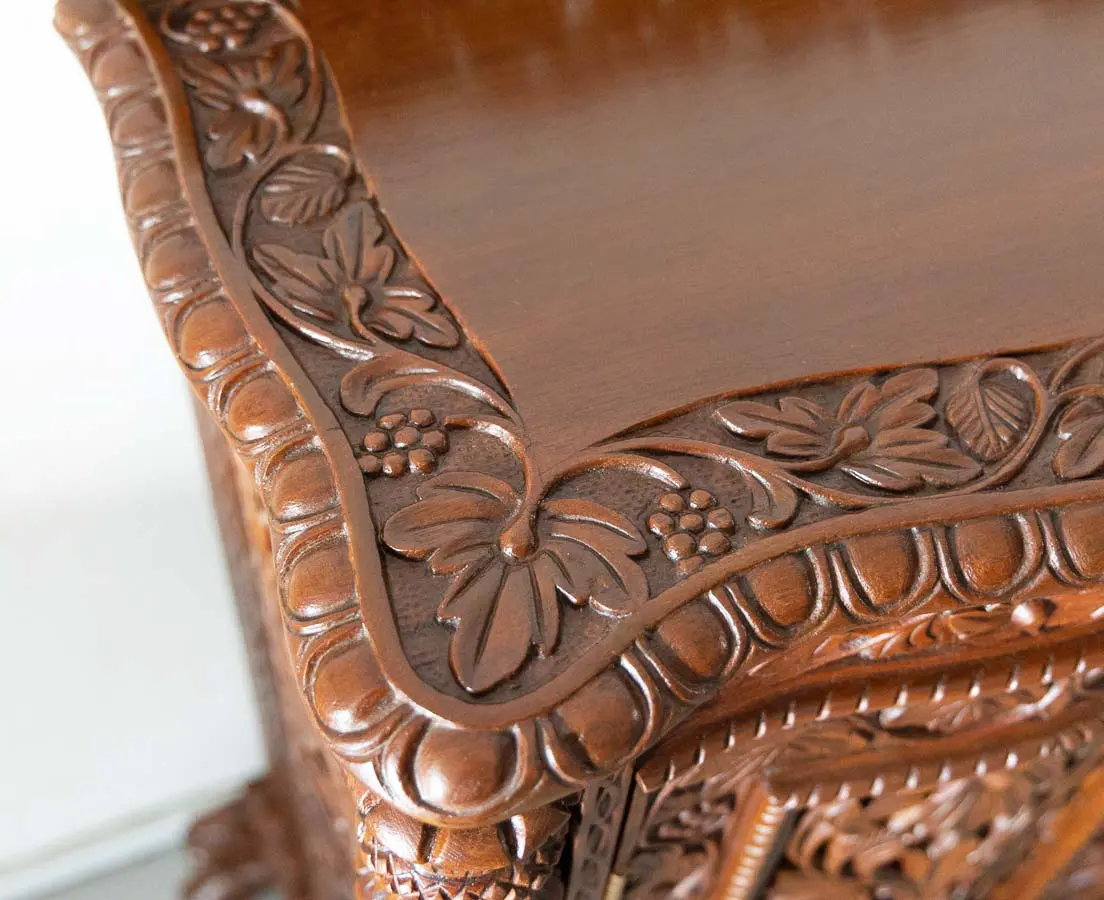 Antique Sideboard carved with Serpentine Front - The Past Perfect Collection - Singapore