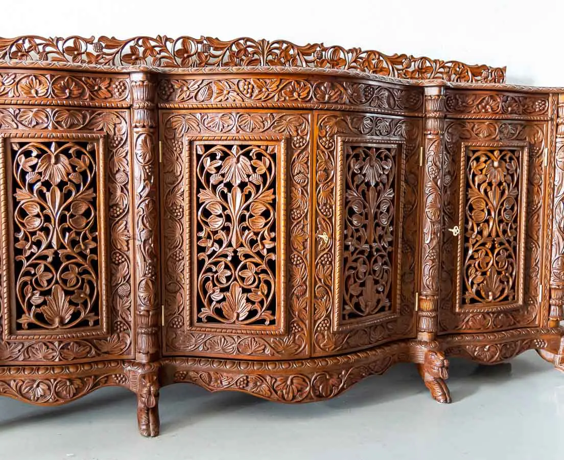 Antique Sideboard carved with Serpentine Front - The Past Perfect Collection - Singapore