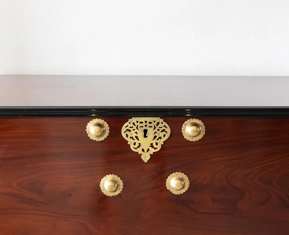 Dutch Colonial Mahogany & Ebony Chest on Stand - The Past Perfect Collection - Singapore