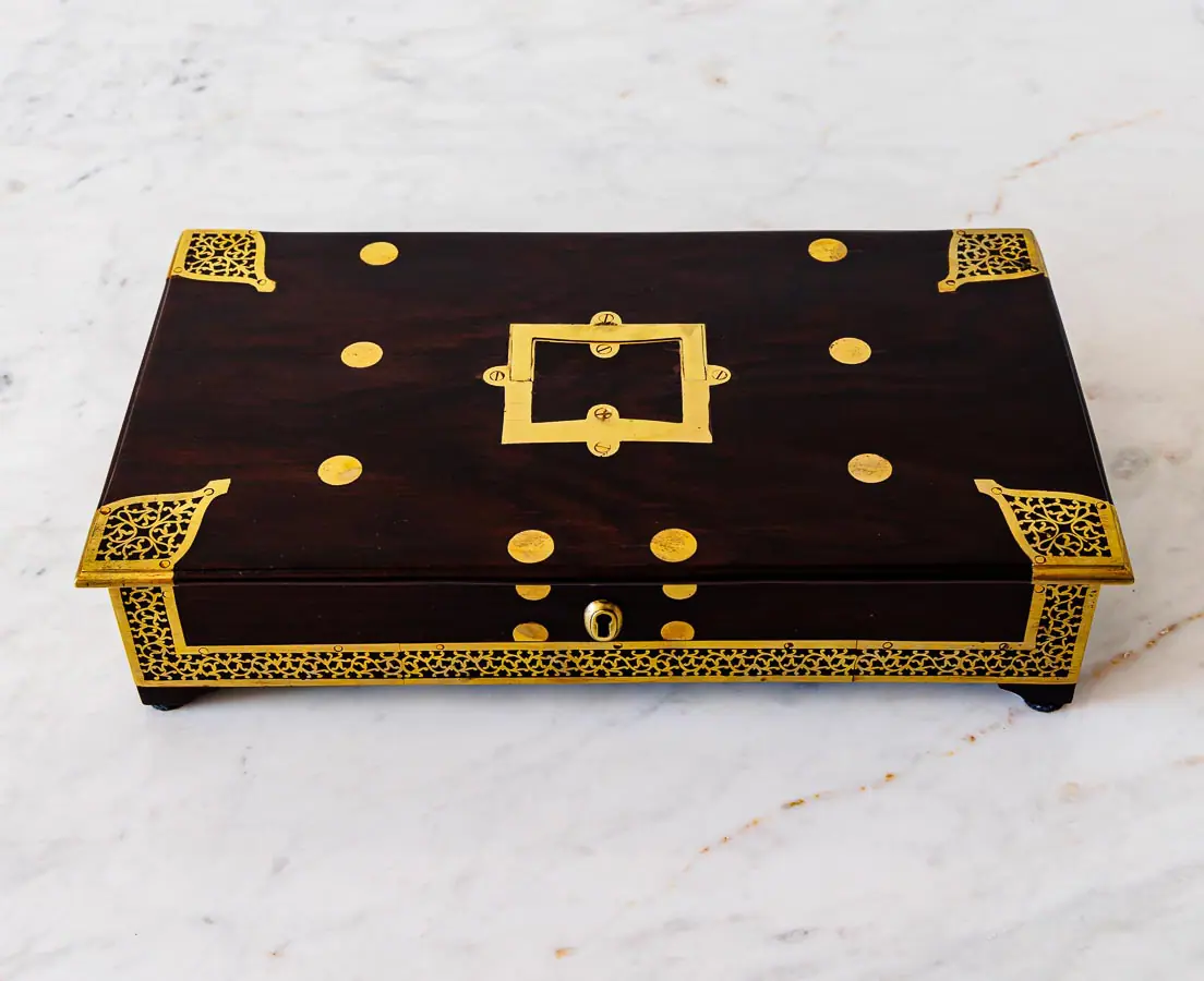 Antique Boxes - British Colonial Rosewood Storage Box - The Past Perfect Collection - Singapore