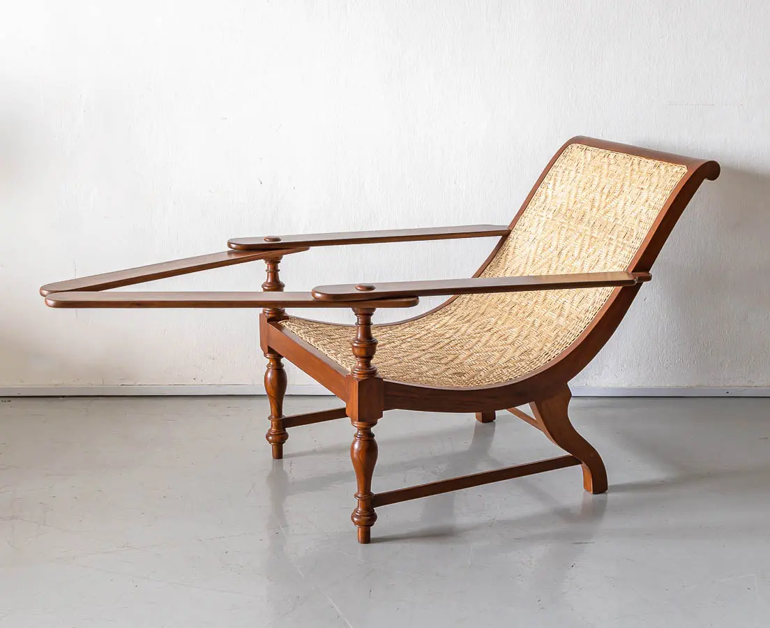 Antique Chairs - British Colonial Teakwood Planter's Chair - The Past Perfect Collection - Singapore