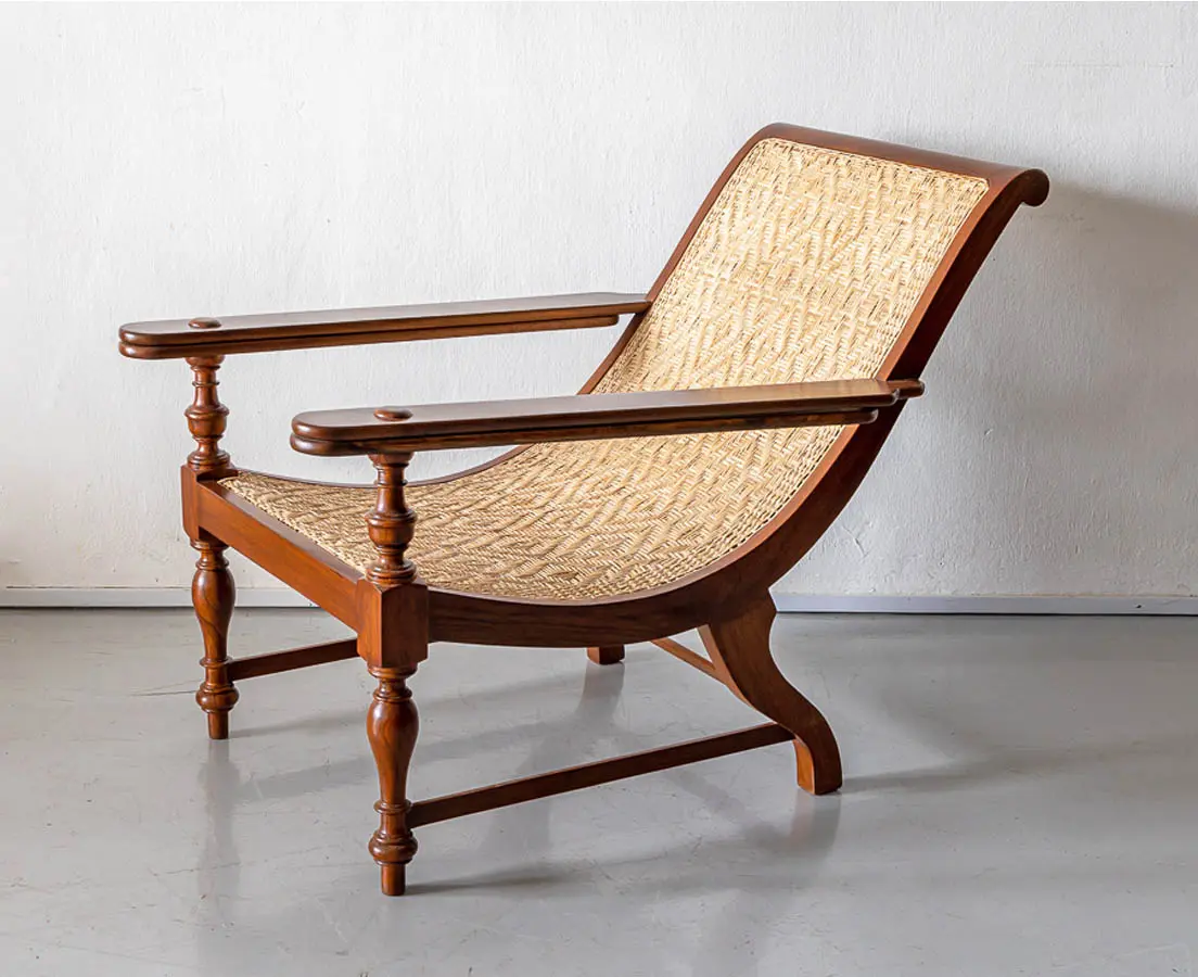 Antique Chairs - British Colonial Teakwood Planter's Chair - The Past Perfect Collection - Singapore