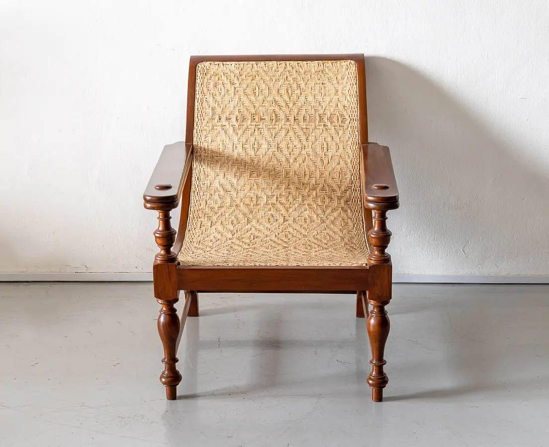Antique Chairs - British Colonial Teakwood Planter's Chair - The Past Perfect Collection - Singapore