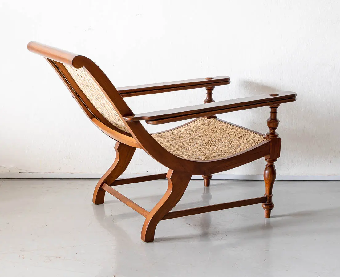 Antique Chairs - British Colonial Teakwood Planter's Chair - The Past Perfect Collection - Singapore