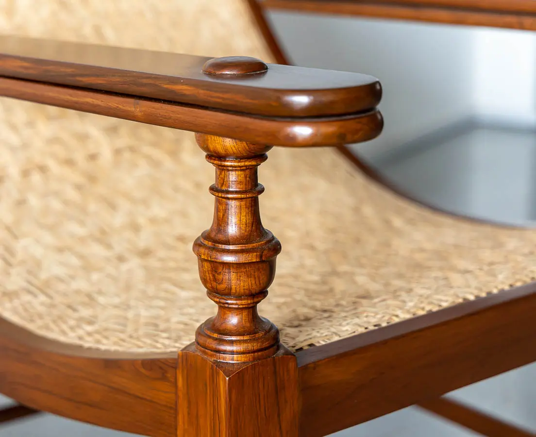 Antique Chairs - British Colonial Teakwood Planter's Chair - The Past Perfect Collection - Singapore