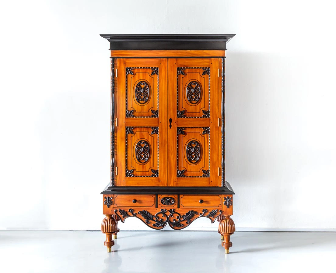 Antique Cupboards - Dutch Colonial Satinwood & Ebony Cupboard - The Past Perfect Collection - Singapore