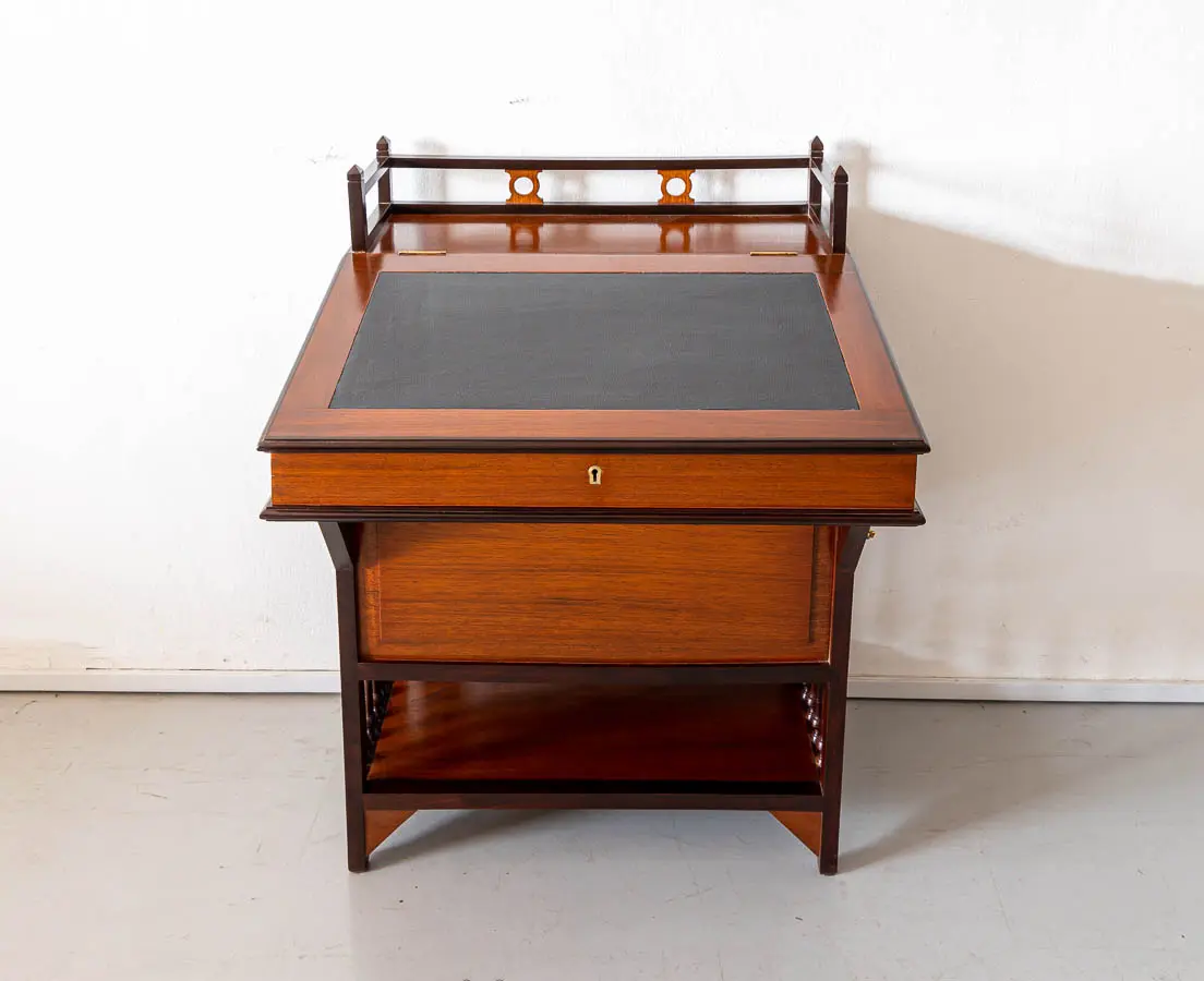Antique Desks - Art Deco Teakwood Davenport Desk - The Past Perfect Collection - Singapore