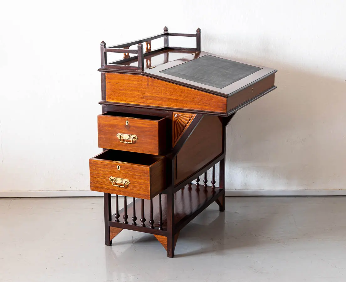 Antique Desks - Art Deco Teakwood Davenport Desk - The Past Perfect Collection - Singapore