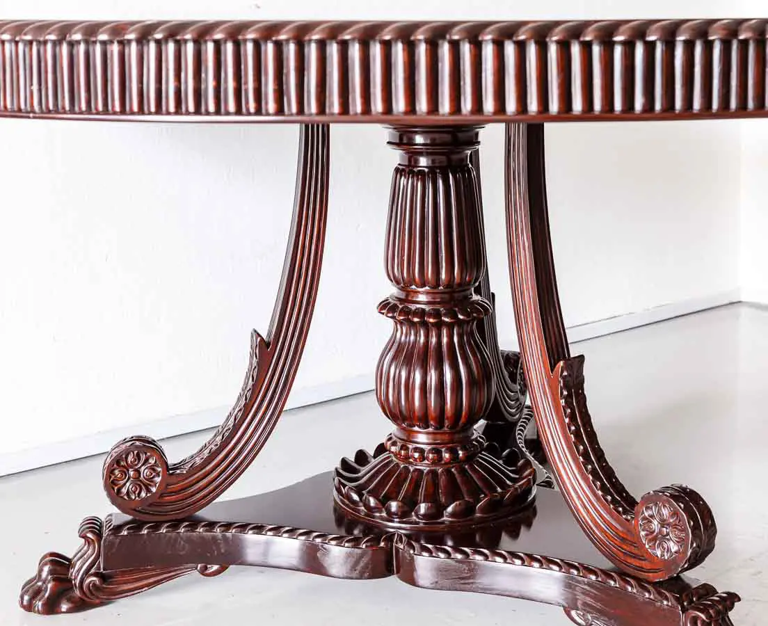 Antique Dining Tables - British Colonial Rosewood Round Dining Table - The Past Perfect Collection - Singapore