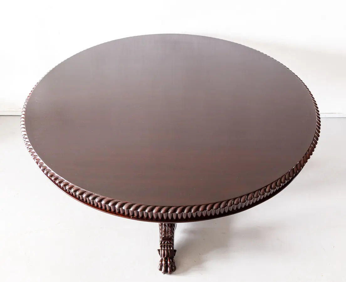 Antique Dining Tables - British Colonial Rosewood Round Dining Table - The Past Perfect Collection - Singapore