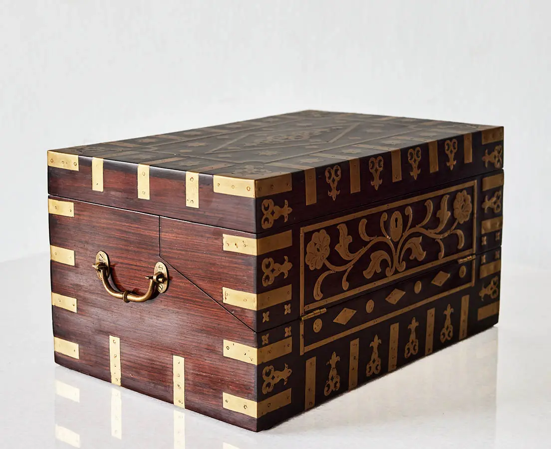 British Colonial Triple Opening Writing Box - The Past Perfect collection - Singapore