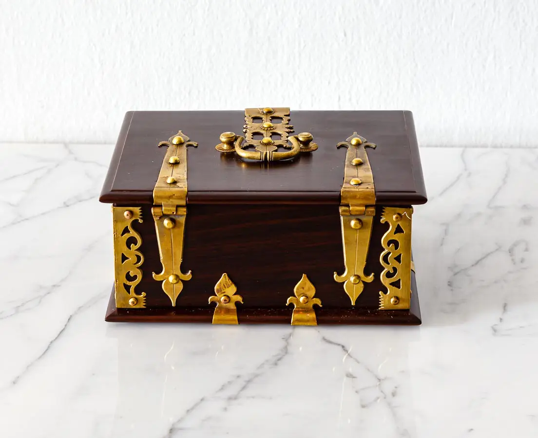 Antique Boxes - British Colonial Rosewood Cash Box - The Past Perfect Collection - Singapore