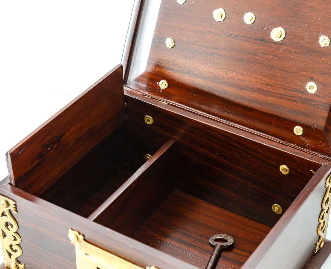 Antique Boxes - British Colonial Rosewood Cash Box - The Past Perfect Collection - Singapore