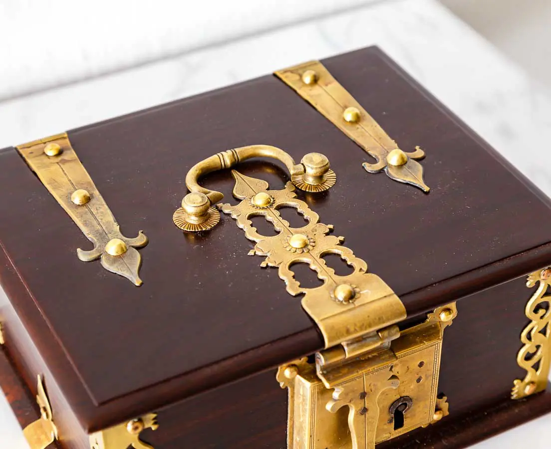 Antique Boxes - British Colonial Rosewood Cash Box - The Past Perfect Collection - Singapore