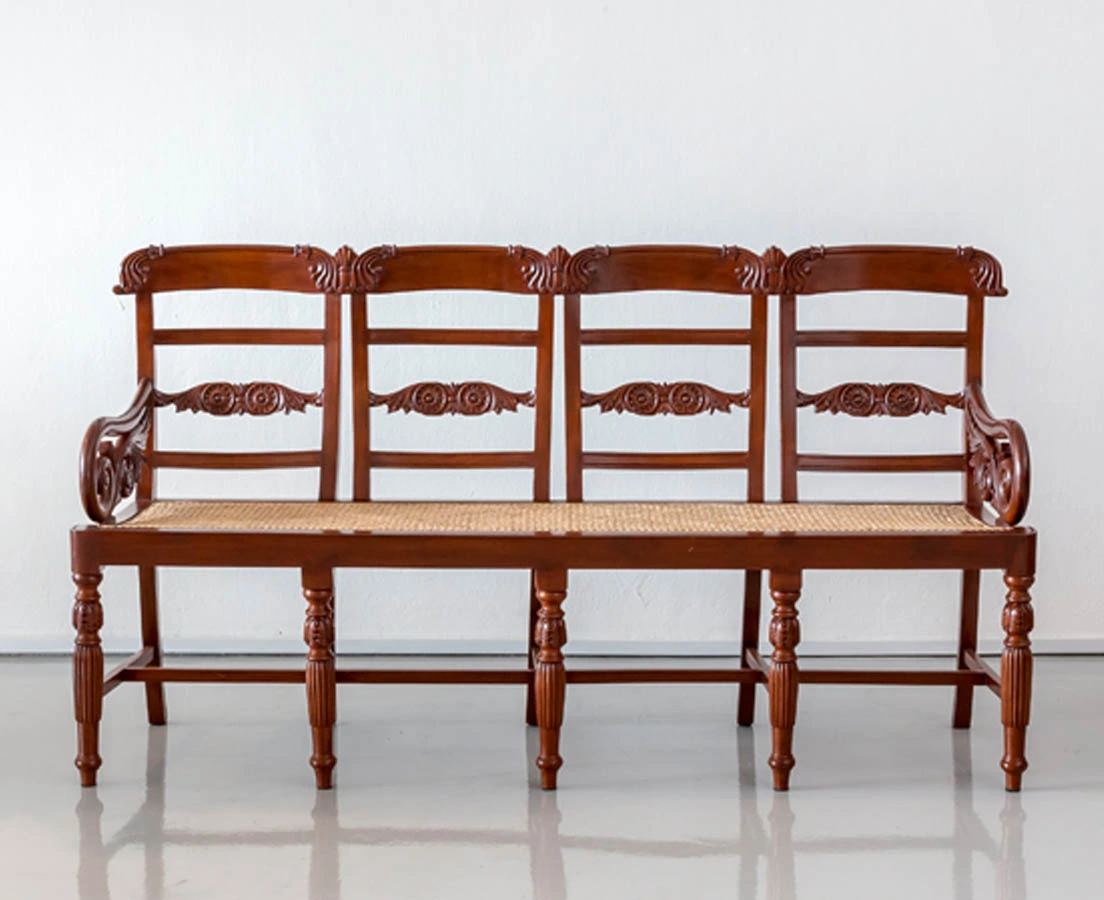 BSS-079 1L Portuguese colonial mahogany settee l The Past Perfect Collection l Singapore