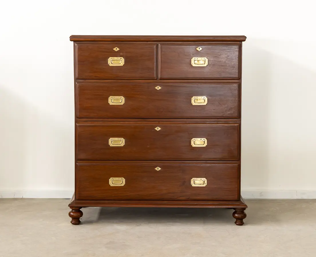 Teakwood Campaign Chest of Drawers