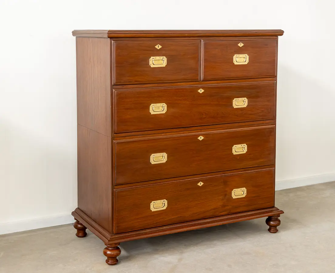 Teakwood Campaign Chest of Drawers