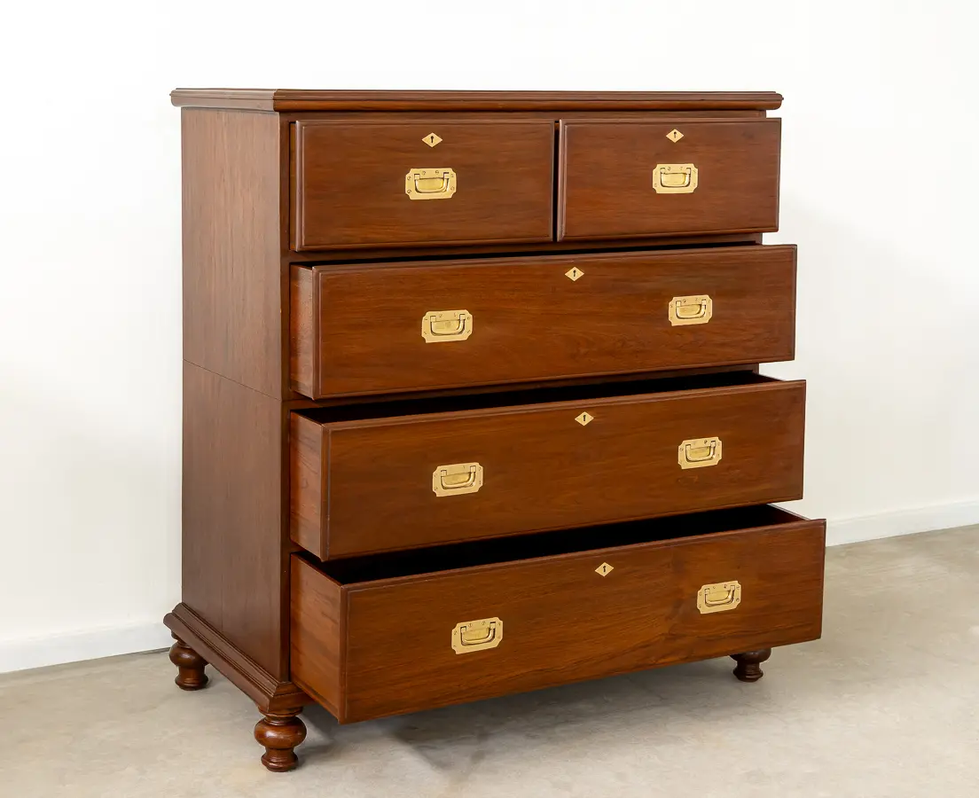 Teakwood Campaign Chest of Drawers