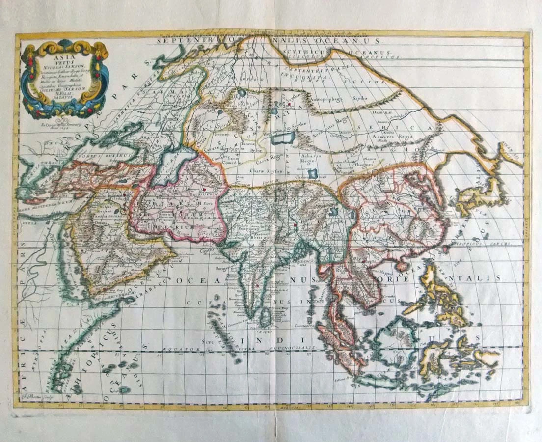 MAP-039 1L Antique map Asia-Sanson l The Past Perfect Collection l Singapore