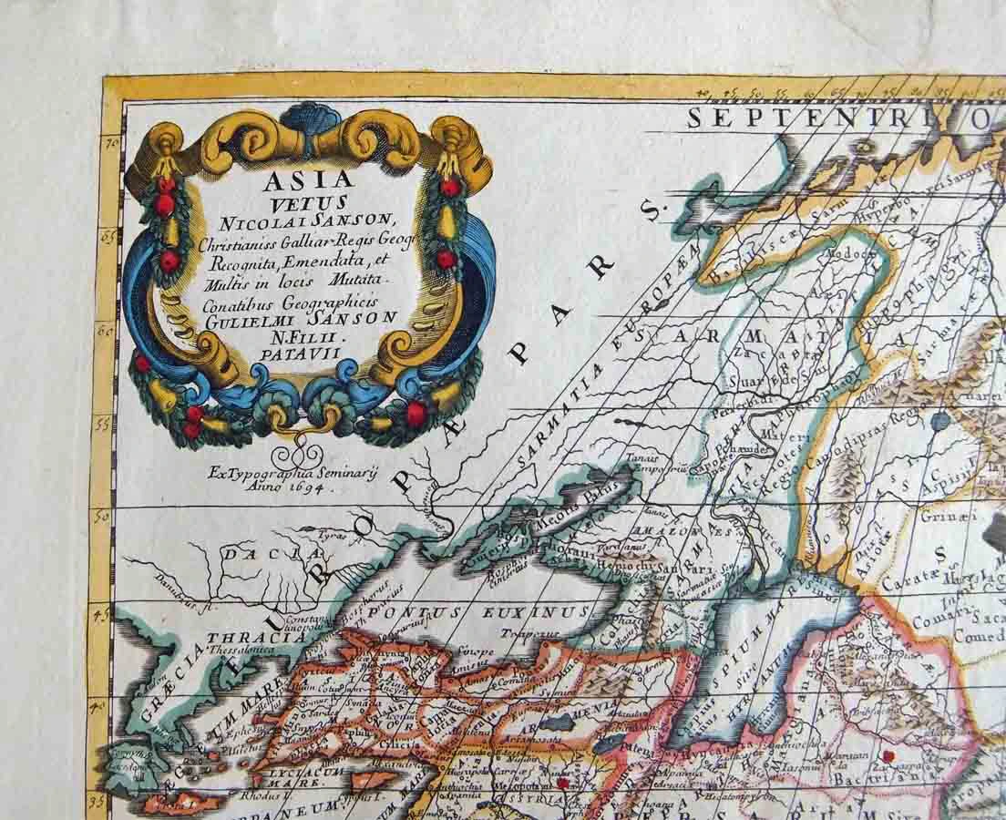 MAP-039 2L Antique map Asia-Sanson l The Past Perfect Collection l Singapore