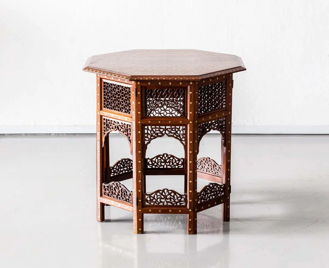 Occasional Walnut Table with Inlay - The Past Perfect collection - Singapore