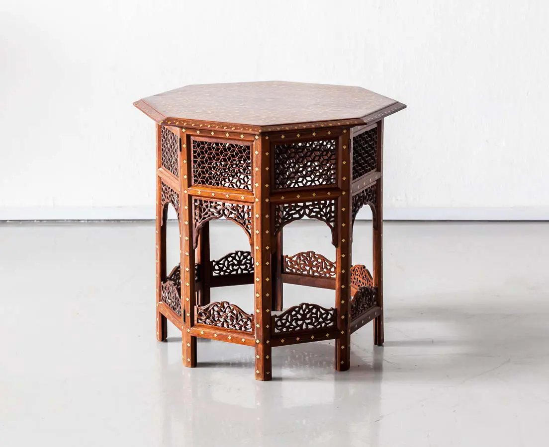 Occasional Walnut Table with Inlay - The Past Perfect collection - Singapore