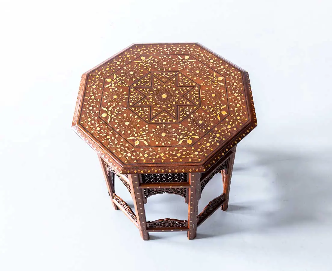 Occasional Walnut Table with Inlay - The Past Perfect collection - Singapore