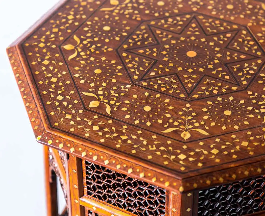 Occasional Walnut Table with Inlay - The Past Perfect collection - Singapore