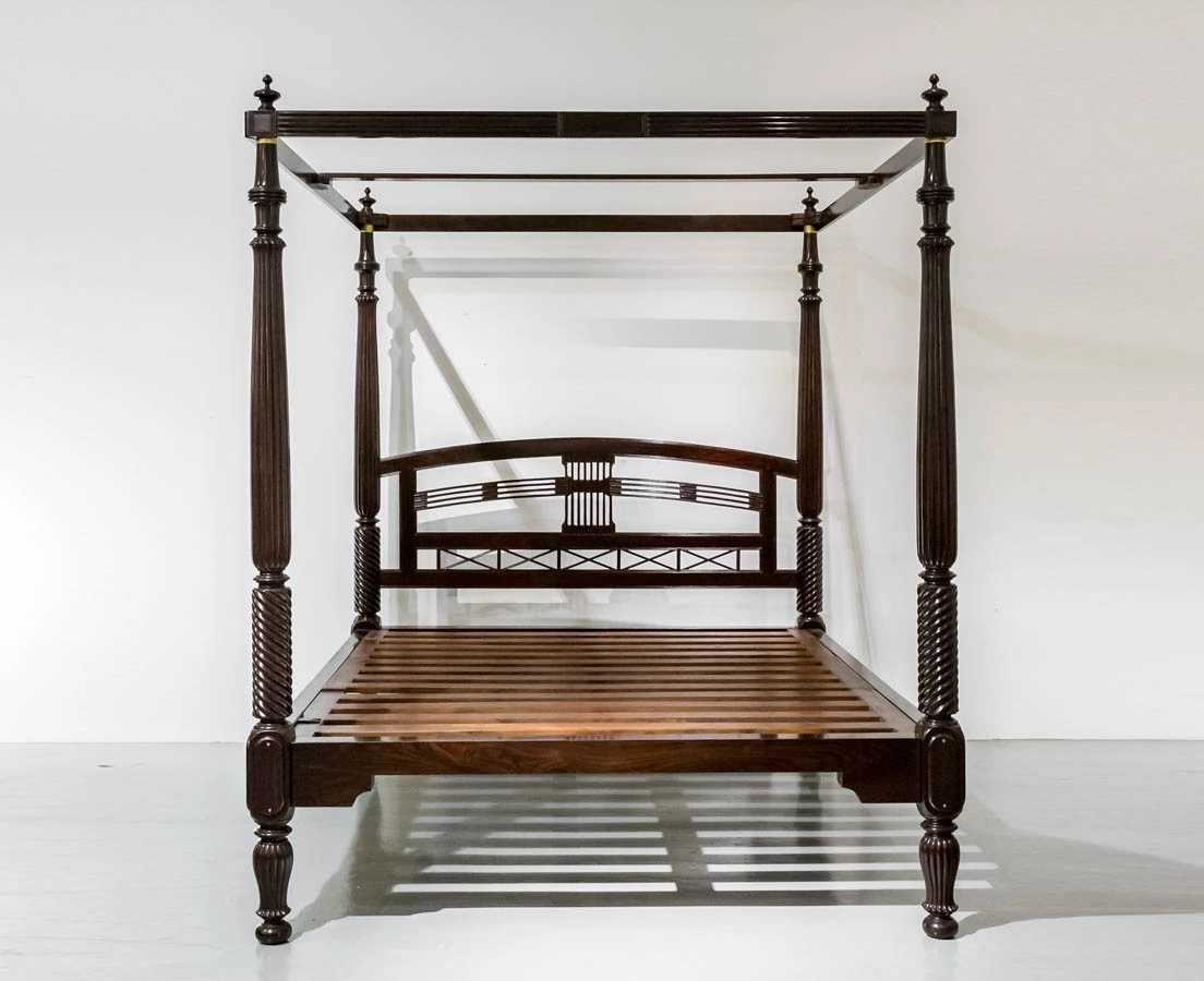 BED-026 2L British Colonial Rosewood Four Poster Bed l The Past Perfect Collection l Singapore