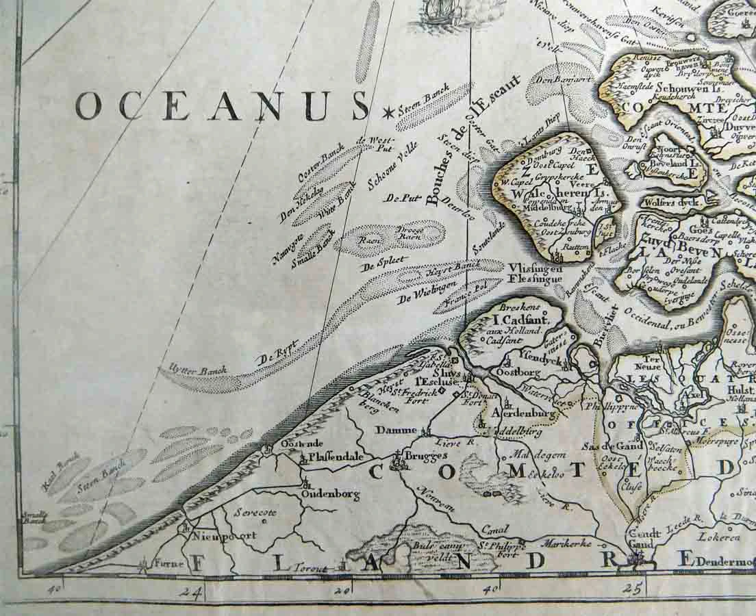 MAP-010 4L Antique Map Les Provinces Unies des Pays Bas - Coronelli 1690 l The Past Perfect Collection l Singapore