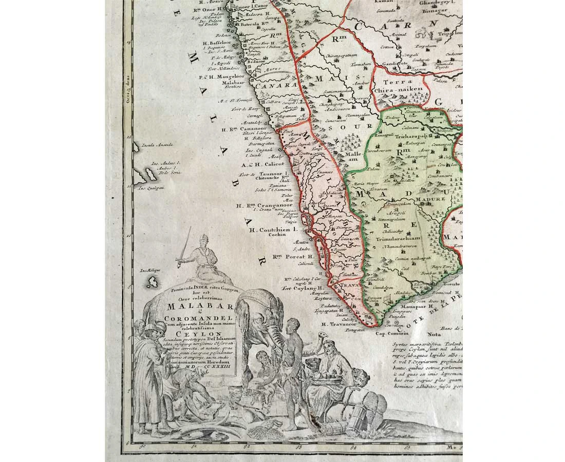 MAP-099 2L Antique Map India & Ceylon Homann Heirs l The Past Perfect Collection l Singapore