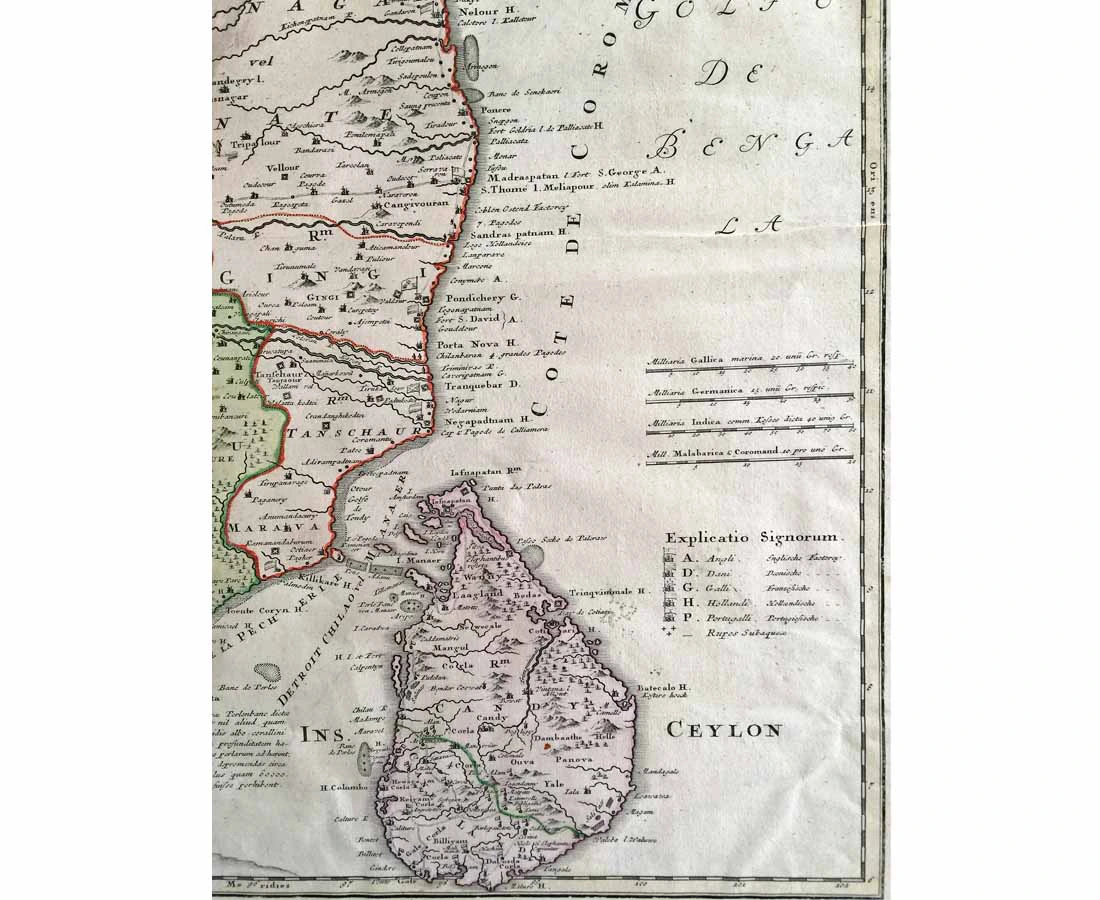 MAP-099 3L Antique Map India & Ceylon Homann Heirs l The Past Perfect Collection l Singapore