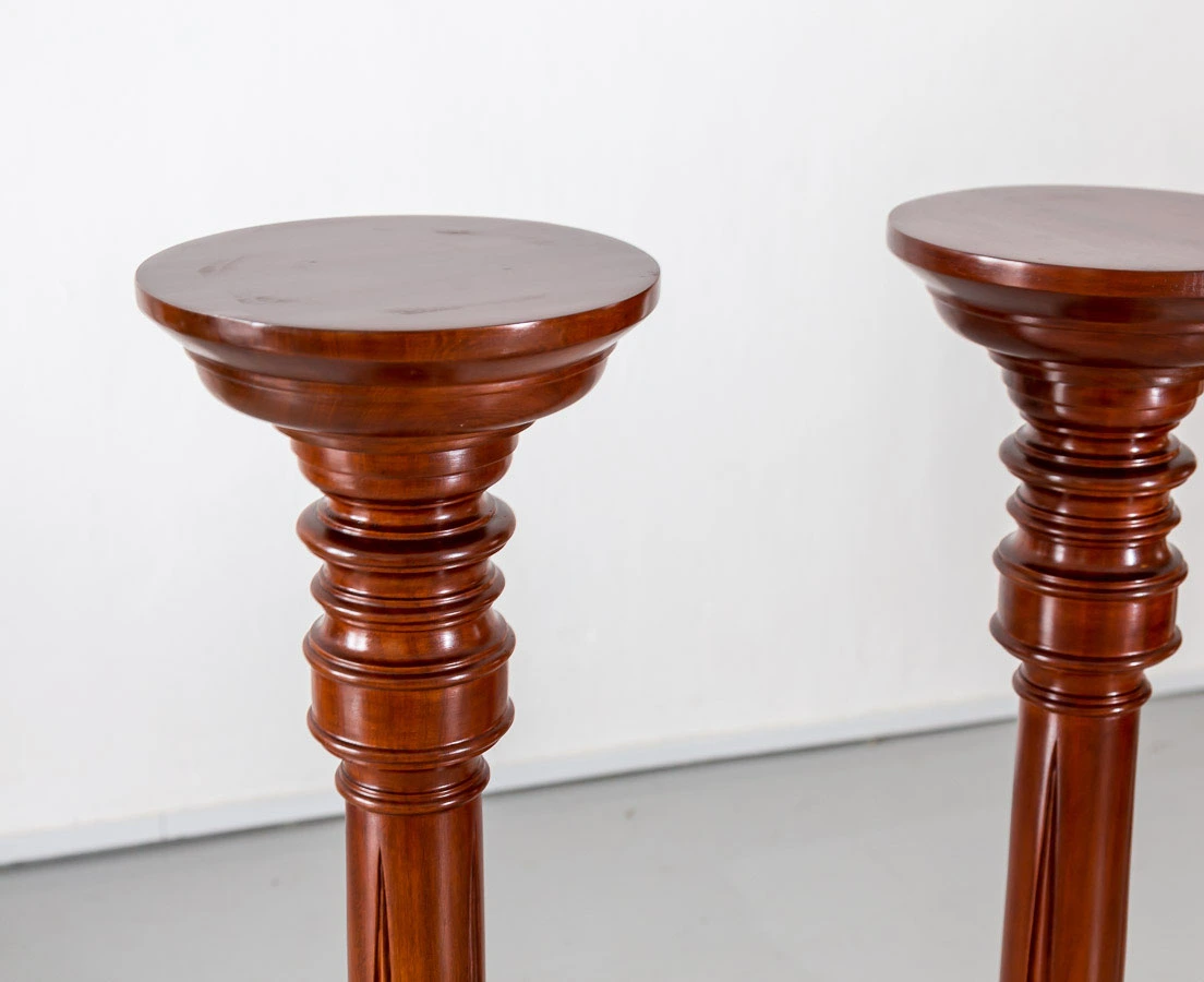 VAR-144 2L Pair of British Colonial Mahogany Pillars l The Past Perfect Collection l Singapore