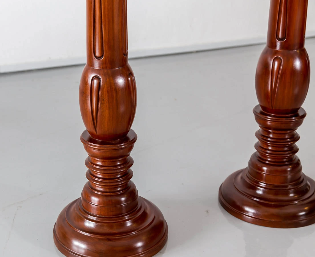 VAR-144 3L Pair of British Colonial Mahogany Pillars l The Past Perfect Collection l Singapore