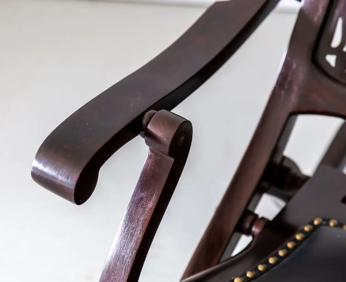 Antique Chairs - British Colonial Rosewood Foldable Rocking Chair - The Past Perfect Collection - Singapore - CHA-288 7L