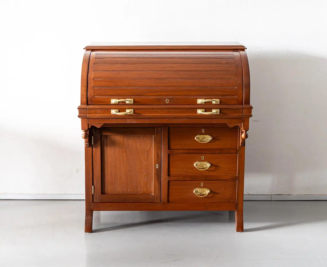 Antique Cylinder Desk - British Colonial - The Past Perfect Collection Singapore