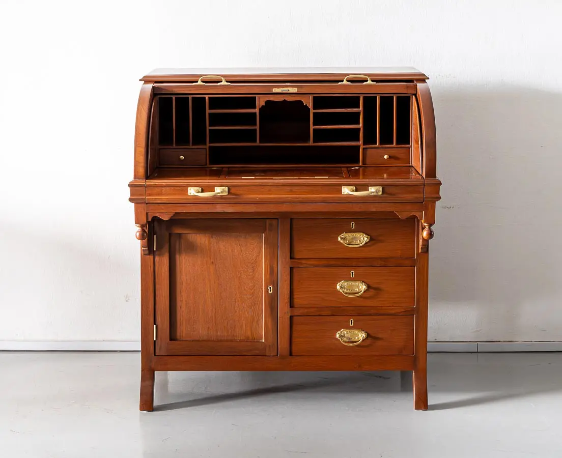 Antique Cylinder Desk - British Colonial - The Past Perfect Collection Singapore