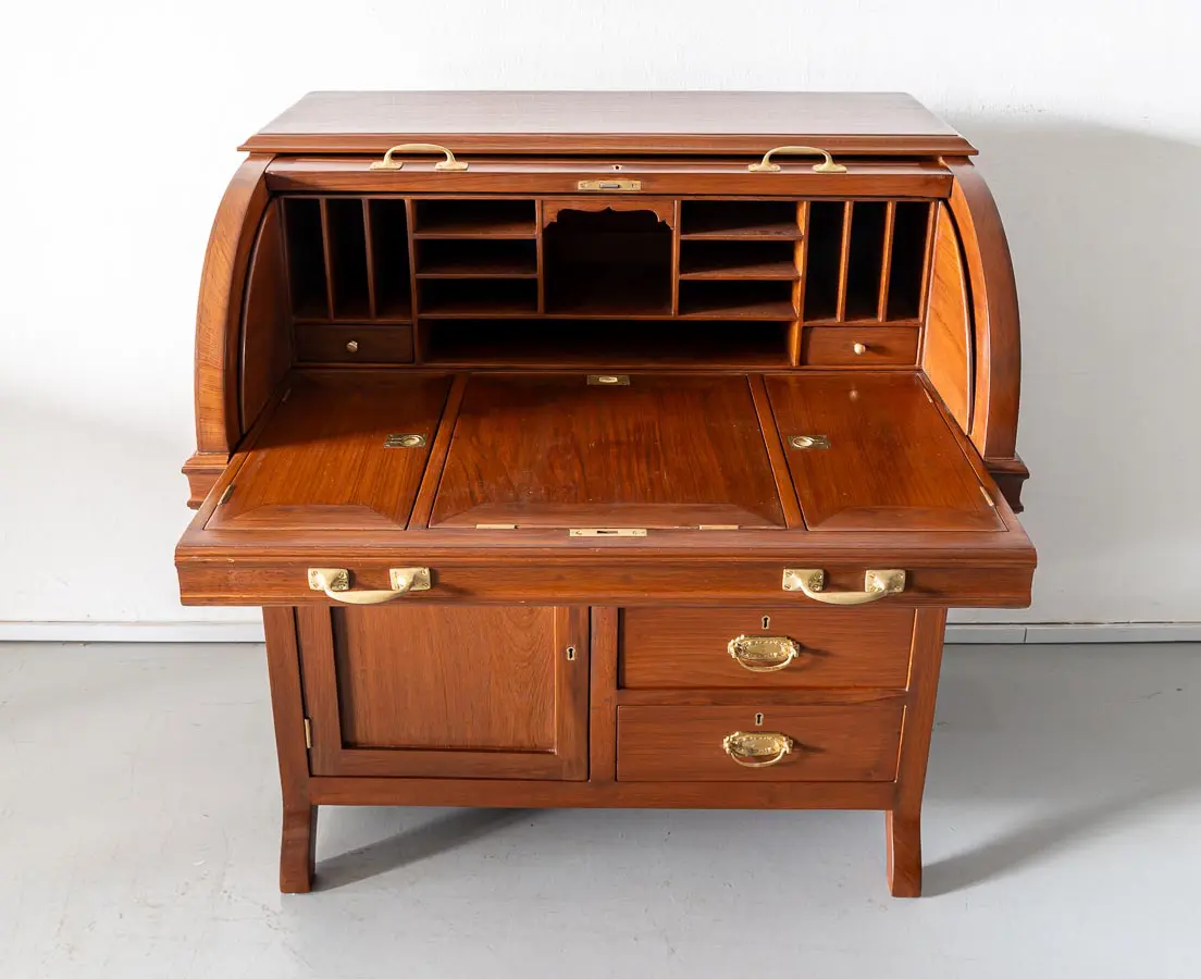 Antique Cylinder Desk - British Colonial - The Past Perfect Collection Singapore
