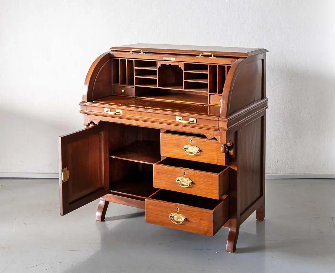 Antique Cylinder Desk - British Colonial - The Past Perfect Collection Singapore