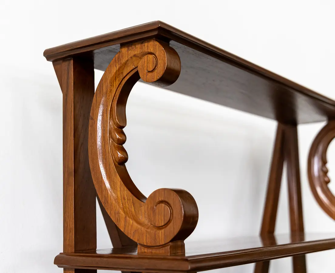 Teakwood Waterfall Bookcases Pair
