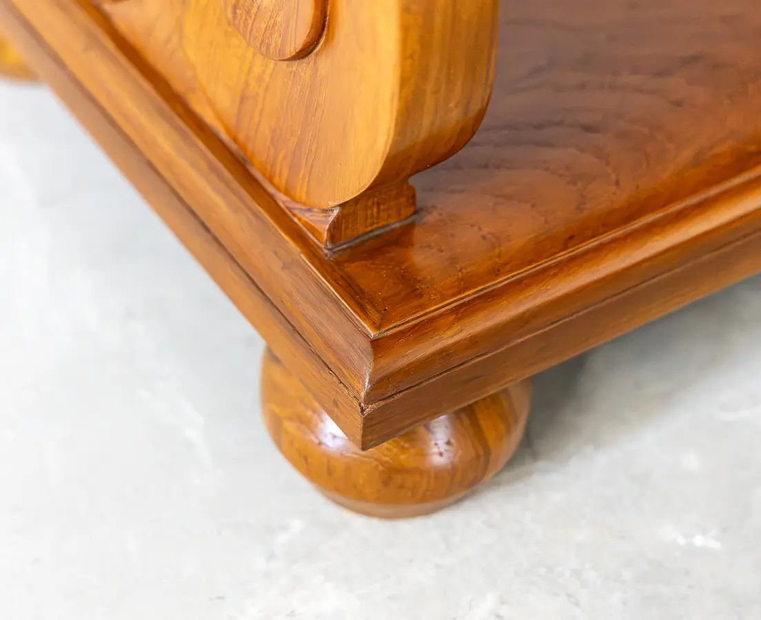 Teakwood Waterfall Bookcases Pair