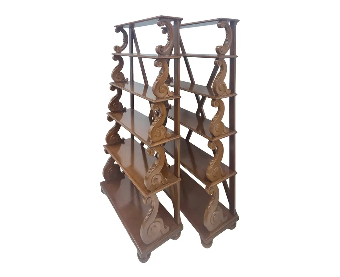 Teakwood Waterfall Bookcases