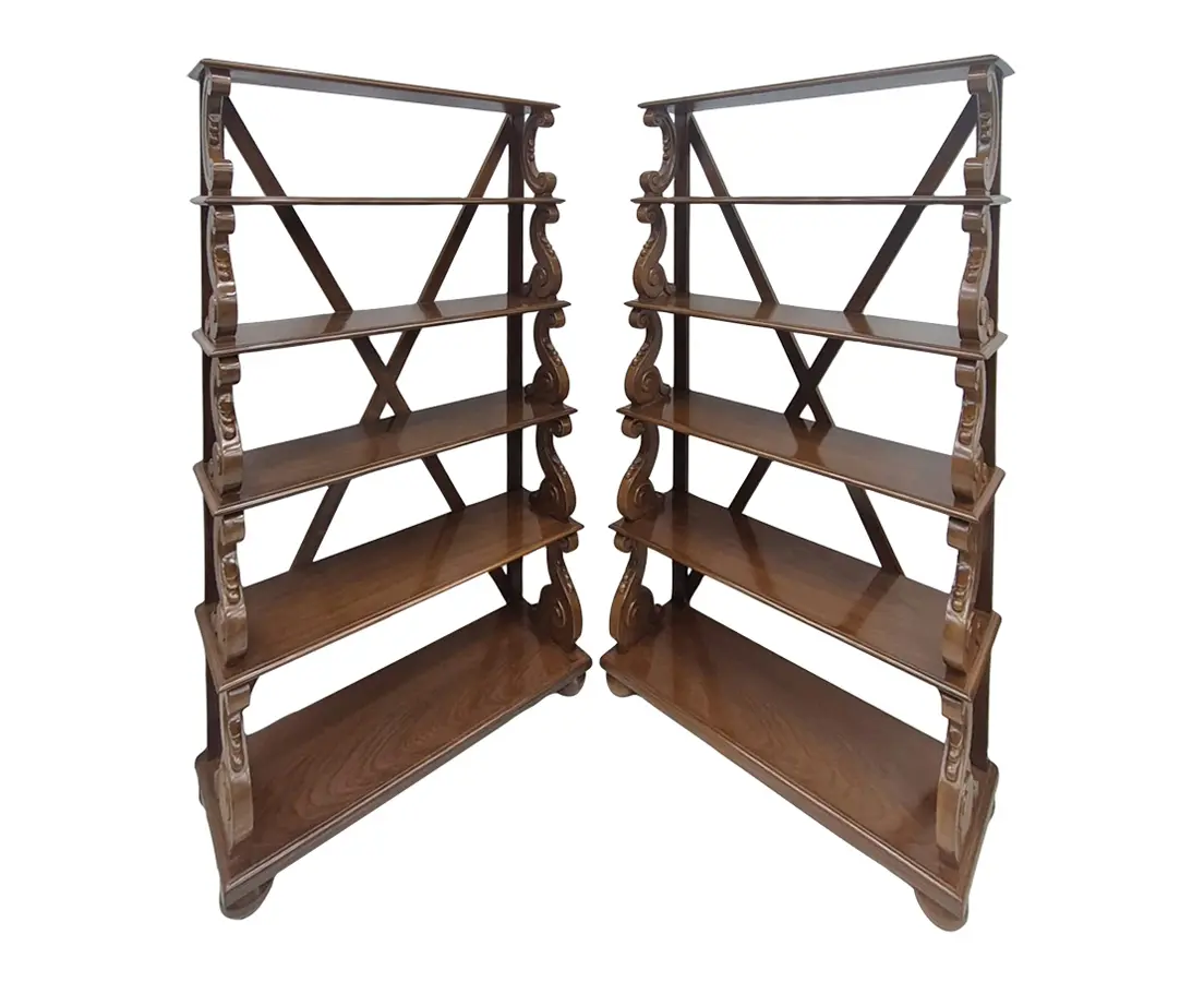 Teakwood Waterfall Bookcases