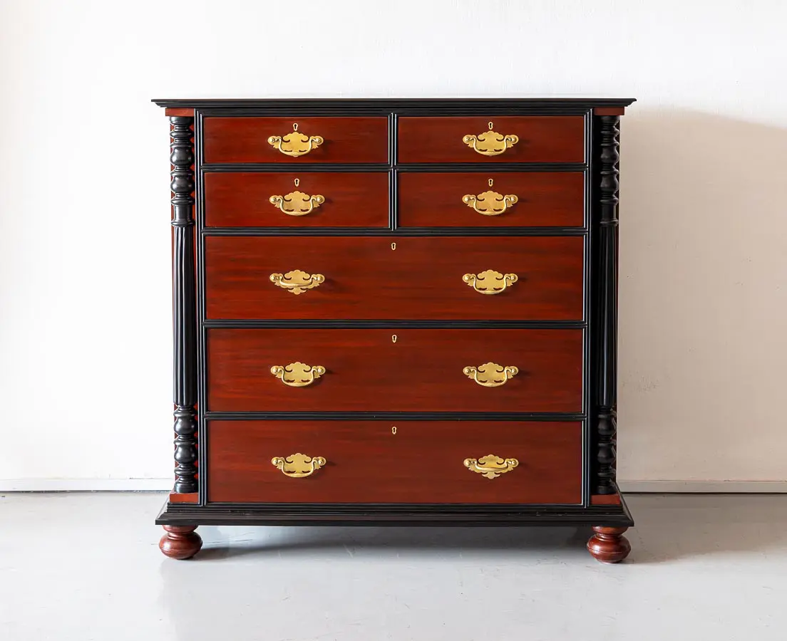 Mahogany & Ebony Chest of Drawers - The Past Perfect Collection - Singapore