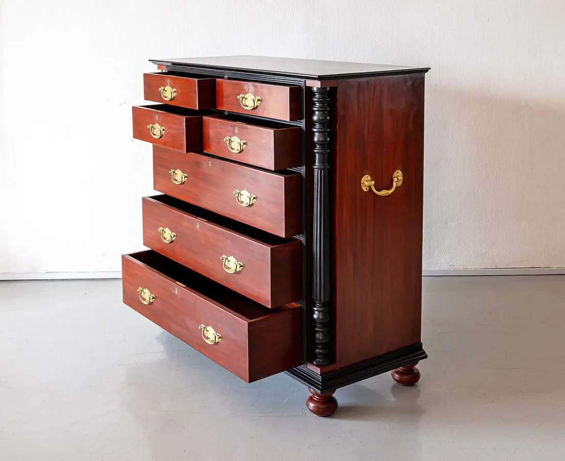 Mahogany & Ebony Chest of Drawers - The Past Perfect Collection - Singapore