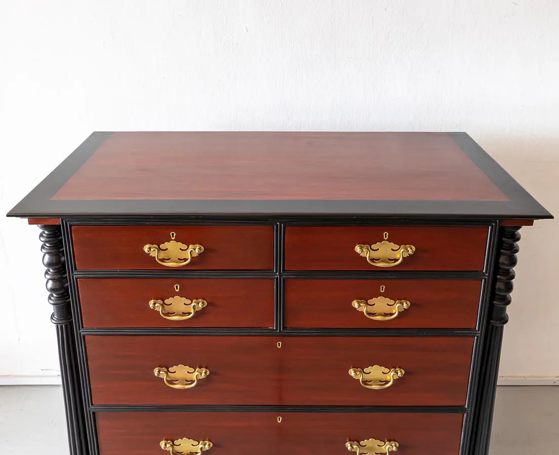 Mahogany & Ebony Chest of Drawers - The Past Perfect Collection - Singapore