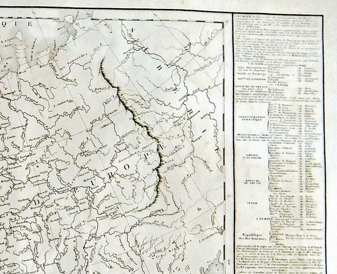 MAP-052 3L Antique Map European Continent - Delamarche- 1838 l The Past Perfect Collection l Singapore